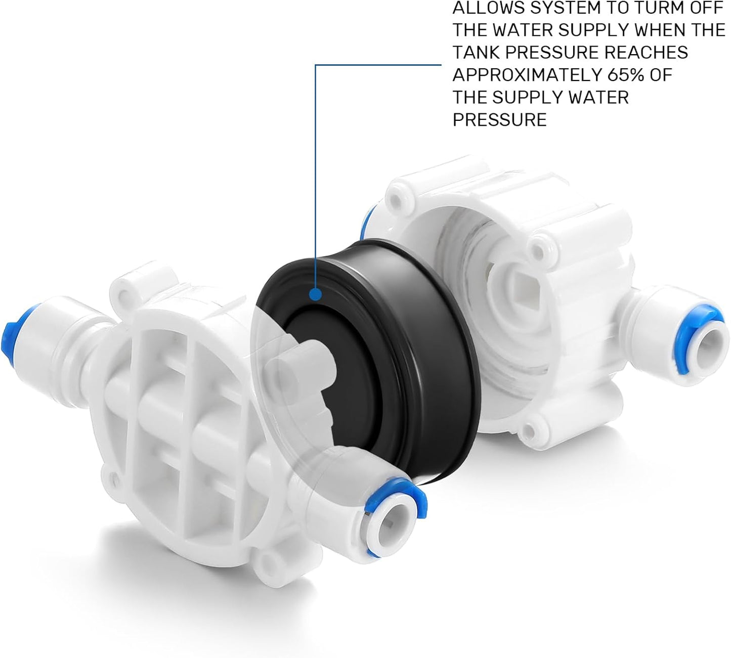 Valvula de 4 Vias JACAR para Equipos de Osmosis Inversa 5 Etapas Compatible con todos los Sistemas de Osmosis y todas las conexiones de 1/4 de conectores y tuberia de 6 mm.