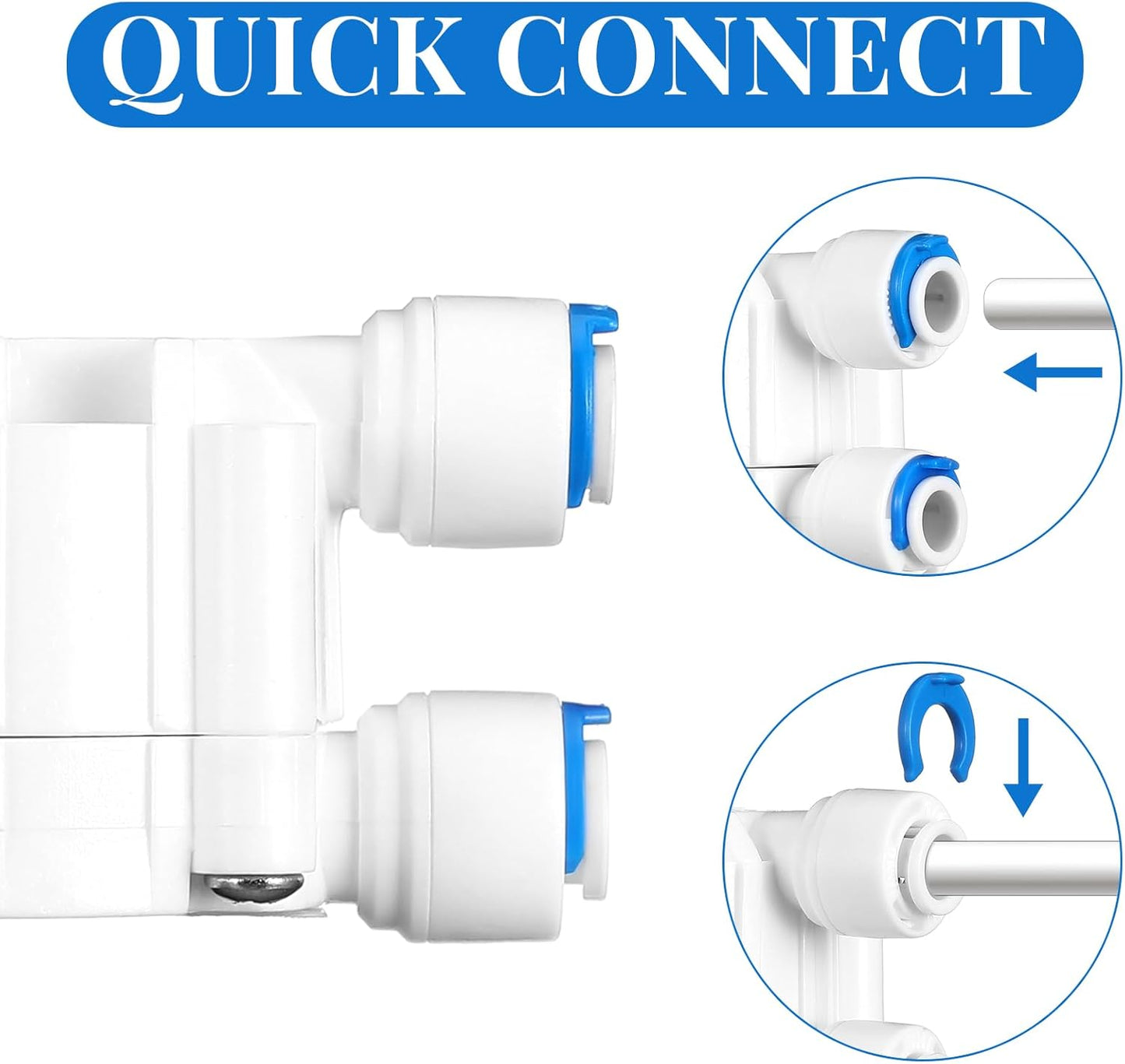 Valvula de 4 Vias JACAR para Equipos de Osmosis Inversa 5 Etapas Compatible con todos los Sistemas de Osmosis y todas las conexiones de 1/4 de conectores y tuberia de 6 mm.
